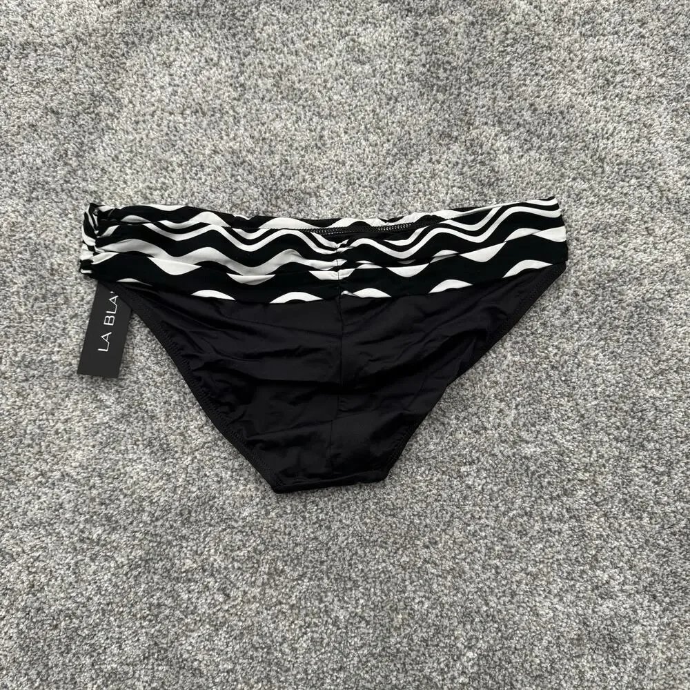 La Blanca Bikini Bottom 6 Swim Resort Coastal Chic Abstract Wave Ruched Classic - Picture 5 of 5